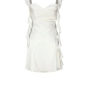 Nana Jacqueline Karina White Ruffle Mini Dress